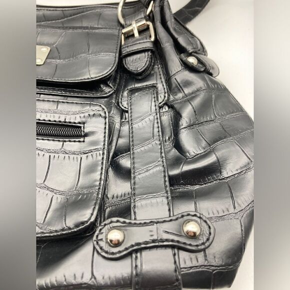 Luca Ferri Black Snake Print Shoulderbag - Picture 5 of 13